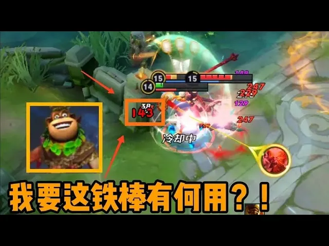 王者荣耀: 满级猴子一棒打了老头一百多滴血,猴子心态崩了【老铁】